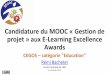 Candidature du #MOOCGdP aux e-learning excellence awards CEGOS - février 2014