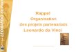 Rappel Organisation des projets partenariats Leonardo da Vinci _________