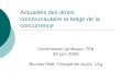 Actualités des droits communautaire et belge de la concurrence Commission juridique, FEB 29 juin 2009 Nicolas Petit, Chargé de cours, ULg