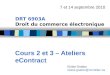 DRT 6903A Droit du commerce électronique Cours 2 et 3 – Ateliers eContract 7 et 14 septembre 2010 Eloïse Gratton eloise.gratton@mcmillan.ca
