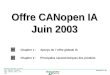 Diapositive 1 / 64 Industrial Automation - Custumer View - Services - Formation PhW - CANopen_offer_fr 06/ 2003 Chapitre 1 :Aperçu de l offre globale IA