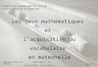 Les jeux mathématiques et lacquisition du vocabulaire en maternelle Inspection Académique de lOrne Circonscription dArgentan Diaporama réalisé par Odette