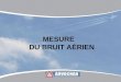 MESURE DU BRUIT AÉRIEN Equipement En avril 2009 lADVOCNAR a installé dans ses locaux une première station de mesure du bruit aérien. Moniteur des niveaux
