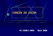 CANCER DU COLON FX CAROLI-BOSC Mars 2005. Le côlon est en amont de la J recto-sigmoïdienne 15 cm de la marge anale en rectoscopie au dessus du corps de