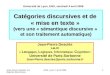 Jean-Pierre Desclés, Catégories discursives, ENS, Lyon, 4 avril 20081 Catégories discursives et de « mise en texte » (vers une « sémantique discursive