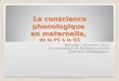 L a conscience phonologique en maternelle, de la PS à la GS Mercredi 7 décembre 2011 Circonscription de Boulogne-sur-mer Animation pédagogique. Lydie GEORGE,