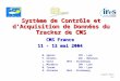 Laurent Gross # 1 Système de Contrôle et dAcquisition de Données du Tracker de CMS CMS France 11 - 13 mai 2004 M. AgeronIPN - Lyon F. Drouhin UHA - Mulhouse