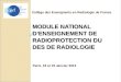 MODULE NATIONAL DENSEIGNEMENT DE RADIOPROTECTION DU DES DE RADIOLOGIE Paris, 18 et 19 Janvier 2012 Collège des Enseignants en Radiologie de France