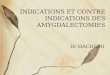 INDICATIONS ET CONTRE INDICATIONS DES AMYGDALECTOMIES Dr HACHEMI