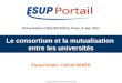 Copyright 2009 © Consortium ESUP-Portail Présentation CNOUS/CROUS, Paris, 9 Juin 2011 Le consortium et la mutualisation entre les universités Esup-Portail