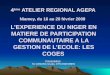 4 ème ATELIER REGIONAL AGEPA Niamey, du 16 au 20 février 2009 LEXPERIENCE DU NIGER EN MATIERE DE PARTICIPATION COMMUNAUTAIRE A LA GESTION DE LECOLE: LES