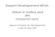 Rapport Développement MENA Obtenir le meilleur parti des ressources rares Agence Française de Développement Lundi 19 mars 2007