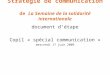 Stratégie de communication de La Semaine de la solidarité internationale document détape Copil « spécial communication » mercredi 17 juin 2009