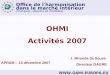 Office de l'harmonisation dans le marché intérieur (marques, dessins et modèles)  J. Miranda de Sousa Directeur DAGRE OHMI Activités