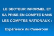 LE SECTEUR INFORMEL ET SA PRISE EN COMPTE DANS LES COMPTES NATIONAUX : Expérience du Cameroun