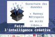 Faire émerger lintelligence créative X. Crouan ePSI, 29 nov 2010 Ouverture des données « Rennes Métropole en accès libre…»