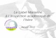 1 Le Label Marianne à l Inspection académique de lIsère Janvier 2012