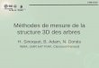 Méthodes de mesure de la structure 3D des arbres H. Sinoquet, B. Adam, N. Donès INRA, UMR 547 PIAF, Clermont-Ferrand