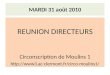 MARDI 31 août 2010 REUNION DIRECTEURS Circonscription de Moulins 1