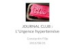 JOURNAL CLUB : LUrgence hypertensive Constantin Filip 2012/08/21