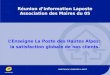 DIRECTION DE LENSEIGNE LA POSTE Réunion dinformation Laposte Association des Maires du 05 LEnseigne La Poste des Hautes Alpes: la satisfaction globale