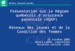 Présentation sur le Régime québécois d'assurance parentale (RQAP) Réseaux des jeunes et de la Condition des femmes 21 octobre 2005 Mario Labbé, conseiller