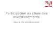 Participation au choix des investissements dans le 10e arrondissement