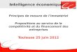 Intelligence économique Principes de mesure de limmatériel Propositions au service de la compétitivité et du financement des entreprises Toulouse 25 juin