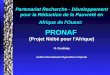 Partenariat Recherche - Développement pour la Réduction de la Pauvreté en Afrique de lOuest: PRONAF (Projet Niébé pour lAfrique) O. Coulibaly Institut