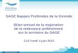 SAGE Nappes Profondes de la Gironde Bilan annuel de la majoration de la redevance prélèvement sur le territoire du SAGE CLE lundi 4 juin 2012