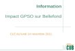 Information Impact GPSO sur Bellefond CLE du lundi 14 novembre 2011