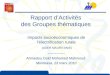 Rapport dActivités des Groupes thématiques Impacts socioéconomiques de lélectrification rurale (ADER MAURITANIE) ------------ Ahmedou Ould Mohamed Mahmoud