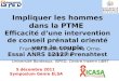 5 décembre 2011 Symposium Genre ELSA Impliquer les hommes dans la PTME Efficacité dune intervention de conseil prénatal orienté vers le couple Essai ANRS