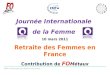 FEM&FIOM – Journée Internationale de la Femme – Retraite Femme en France – 10 mars 2011 1 Journée Internationale de la Femme 10 mars 2011 Retraite des