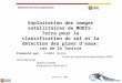Exploitation des images satellitaires de MODIS-Terra pour la classification du sol et la détection des plans deaux: cas de la Tunisie Présenté par: DJAMAI