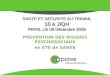 PREVENTION DES RISQUES PSYCHOSOCIAUX en ETS de SANTE SANTE ET SECURITE AU TRAVAIL 10 e JIQH PARIS, LE 09 Décembre 2008