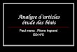 Analyse darticles étude des biais Paul menu, Pierre Ingrand ED N°5