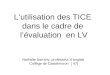 Lutilisation des TICE dans le cadre de lévaluation en LV Nathalie Sarrahy, professeur danglais Collège de Castelmoron ( 47)