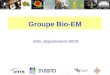 IMS, d©partement MCM Groupe Bio-EM. GROUPE Bio-EM Groupe de biologie Groupe de biologie Support des physiciens du MCM Support des physiciens du MCM Configuration