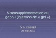 Viscosupplémentation du genou (injection de « gel ») Dr S. COSTES 20 mai 2011
