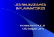 1 LES RHUMATISMES INFLAMMATOIRES Dr Mehdi BENNACEUR CHU Rangueil-Larrey