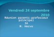 Réunion parents-professeur principal 3A M. Hervo