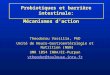 Probiotiques et barrière intestinale: Mécanismes daction Theodorou Vassilia, PhD Unité de Neuro-Gastroentérologie et Nutrition (NGN) UMR 1054 INRA/EI-Purpan