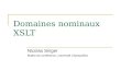 Domaines nominaux XSLT Nicolas Singer Maître de conférence, université Champollion