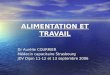 ALIMENTATION ET TRAVAIL Dr Aurélie COURRIER Médecin capacitaire Strasbourg JDV Dijon 11-12 et 13 septembre 2006