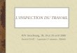 L'INSPECTION DU TRAVAIL JDV Strasbourg, 18, 19 et 20 avril 2006 Rachid CHAÏT – Capacitaire 2° semestre - Reims