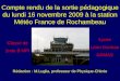 Compte rendu de la sortie pédagogique du lundi 16 novembre 2009 à la station Météo France de Rochambeau Classe de 2nde B MPI Lycée Léon Gontran DAMAS Rédaction