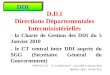 D.D.I Directions Départementales Interministérielles - la Charte de Gestion des DDI du 5 Janvier 2010 - le CT central inter DDI auprès du SGG (Secrétaire