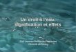 Un droit à leau: signification et effets Prof. Laurence Boisson de Chazournes Université de Genève