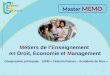 Métiers de lEnseignement en Droit, Economie et Management Composante principale: IUFM « Célestin Freinet – Académie de Nice » Master MEMO 1 Service Communication